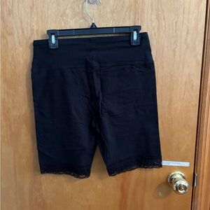 Colsie Black Lace Trim Bike Shorts